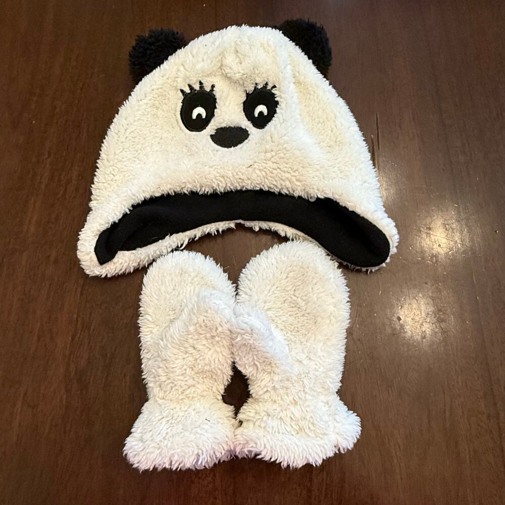 Panda Hat and Mittens Set 12-24M